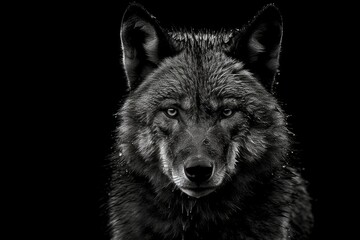 Wall Mural - a wolf in black. Generative AI