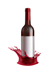 Canvas Print - Realistic Wine Splashes