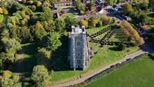 Aerial View Of Lavenham Church In Suffolk, England