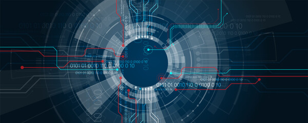 Fototapete - background image of technology communication network information circuit board