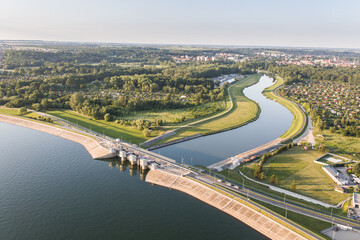 Wall Mural - aerial view of the Nysa town