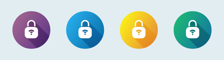Poster - Padlock solid icon in flat design style. Security signs vector illustration.