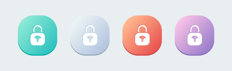 Poster - Padlock solid icon in flat design style. Security signs vector illustration.