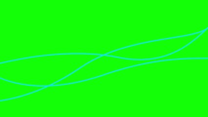 Wall Mural - Animated stripes. Three blue bars. Decorative lines. Waves gradually changes shape. Looped video. Flat vector illustration isolated on a green background.