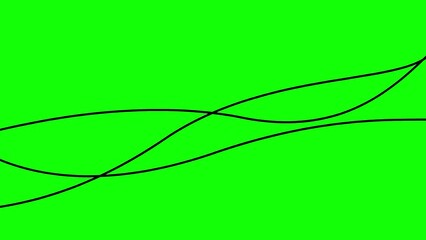 Wall Mural - Animated stripes. Three black bars. Decorative lines. Waves gradually changes shape. Looped video. Flat vector illustration isolated on a green background.
