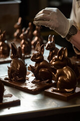 Chocolate Easter bunny making