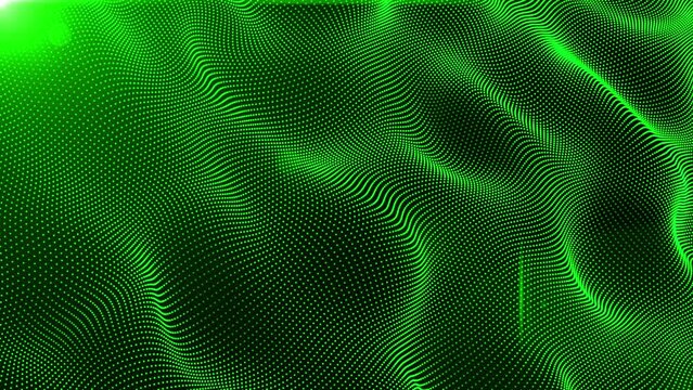 Wall Mural -  - green space particle form, futuristic neon graphic Background, energy 3d abstract art element illustration, technology artificial intelligence, shape theme wallpaper animation