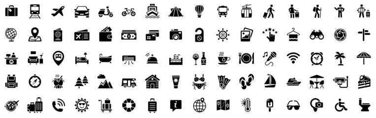 tour and travel icon set. travel and tour icons set. tourism vector icon