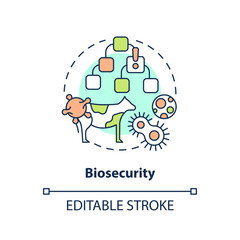 Wall Mural - Biosecurity concept icon. Hazard prevention. Agriculture policy concern abstract idea thin line illustration. Isolated outline drawing. Editable stroke. Arial, Myriad Pro-Bold fonts used