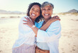 © Jesse Bettencourt/peopleimages.com - Portrait, family and mother with adult daughter hug, happy and bond at beach together, smile and relax. Love, parent and girl embrace, travel and excited for ocean trip, holiday and freedom in Miami