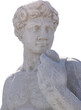 Image of ancient classical style weathered bust sculpture on transparent background