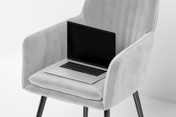 3D Render Minimalist Laptop for Mockup