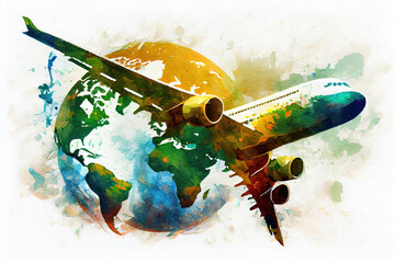 Wall Mural - International Civil Aviation Day is to help generate and reinforce worldwide awareness.Generative Ai