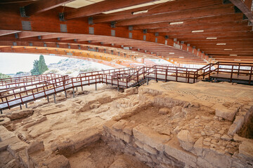 Canvas Print - Ruins of baths and House of Eustolios in Kourion Archaeological Site in Cyprus