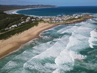 Wall Mural - Drone view at the village of Buffalo bay in South Africa