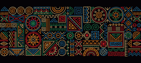 ethnic pattern concept. repeating seamless template with abstract geometric shapes. background in tr