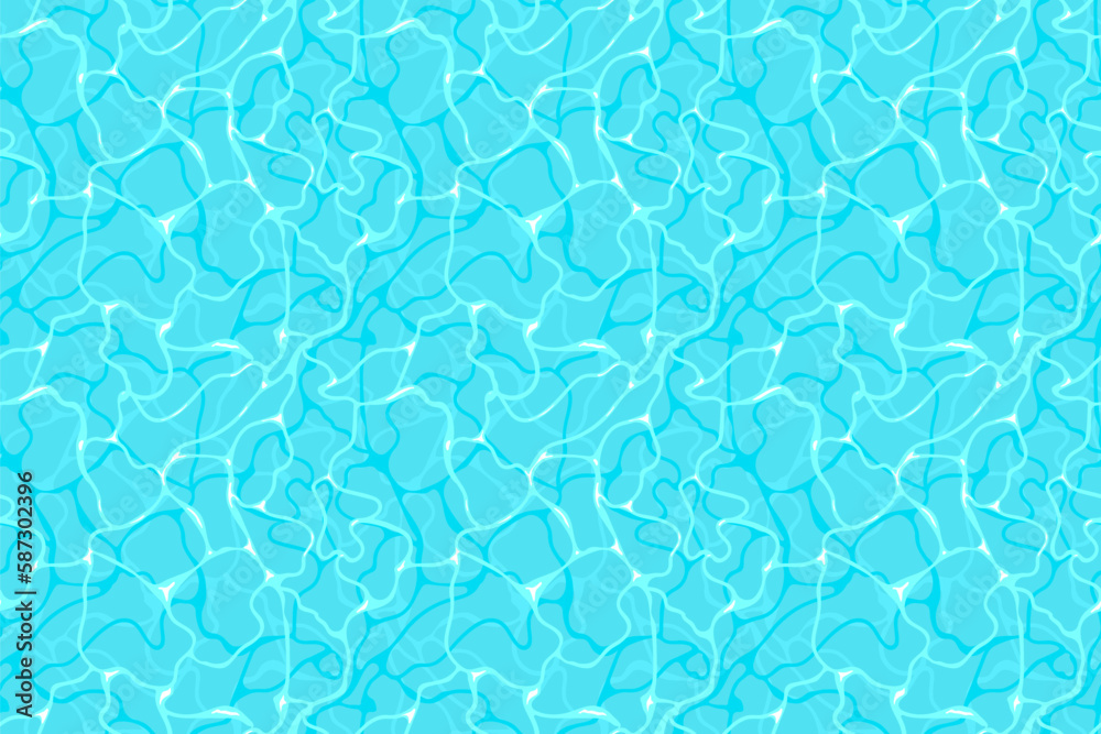 Water ripple top view textured seamless pattern design. Sun light ...