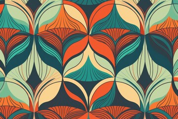 Fototapete - vibrant abstract design with flowing waves and curves. Generative AI