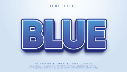 Aufkleber - Blue 3d editable text effect