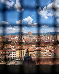 Wall Mural - Aerial view on the historical center of Florence, Italy