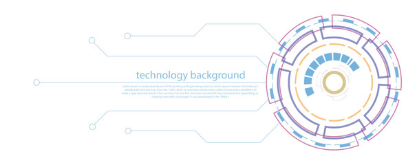 colorful circle and line technology abstract technology innovation concept vector background and glowing light