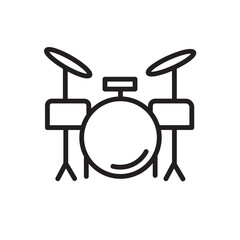 Wall Mural - drum drums drumset outline icon