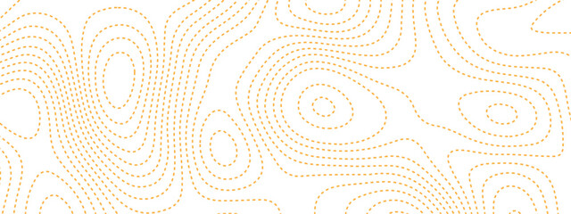  Topographic contours map background. Topography geographic orange lines with dots background. Geographic dots lines map on elevation assignment pattern. White paper curved reliefs background.