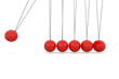 Composite image of red newtons cradle