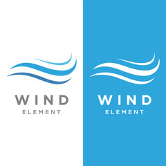 Fototapete - Logo design template wave element creative wind or air.Logo for business, web, air conditioner.
