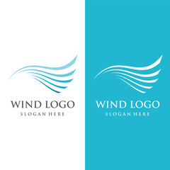 Fototapete - Logo design template wave element creative wind or air.Logo for business, web, air conditioner.