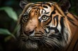 An encounter with a Sumatran Tiger. Generative AI
