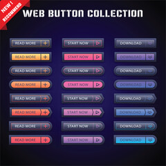 Wall Mural - gradient colored call to action buttons pack