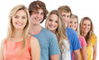 © vectorfusionart - A smiling group standing behind each other