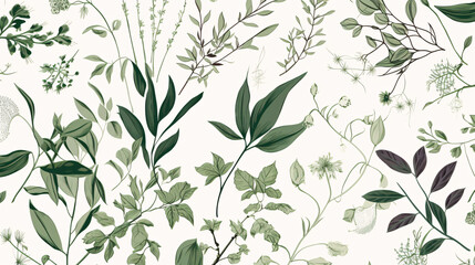 Wall Mural - seamless floral pattern botanic generative ai