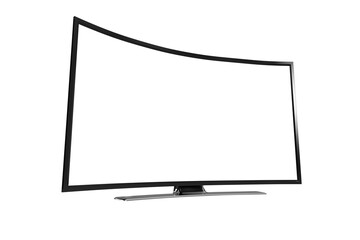 Blank television over white background