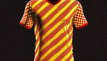 Wall Mural - Soccer shirt with yellow and red colors - Generative AI