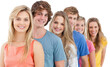 © vectorfusionart - A smiling group standing behind each other