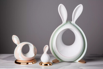 Elegant Easter Bunny Photo - Minimalist and Contemporary Porcelain Design