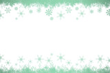 Fototapeta Kwiaty - Snow flake frame in green