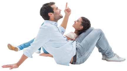 Attractive young couple lying down