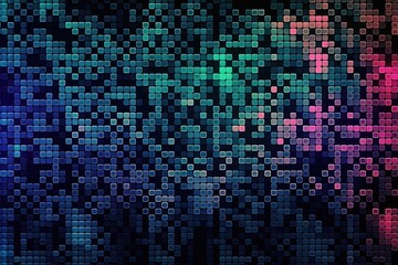 Poster - vibrant background composed of various colored squares. Generative AI