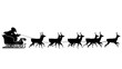 Silhouette of santa and reindeer