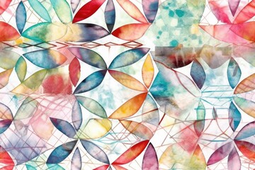 Poster - vibrant abstract painting with geometric shapes and bold colors. Generative AI