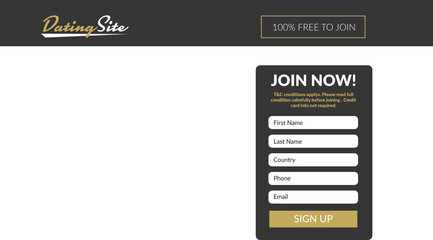 Search bar on dating site