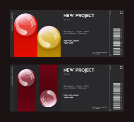 Aufkleber - Tickets featuring colorful realistic balls. Great for branding presentation, poster, cover, art, tickets, prints, etc.