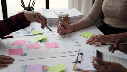 Aufkleber - professional business team exchanging their investment concept together in the meeting room.