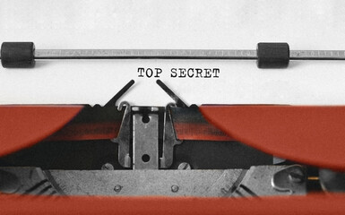 Aufkleber - Text Top Secret typed on retro typewriter