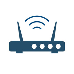 Wall Mural - Router and radio wave silhouette icon. wi-fi access point. Vector.