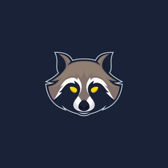Wall Mural - raccoon head animal logo vector
