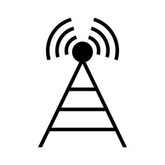Poster - radio tower and the radio waves they transmit. vector.